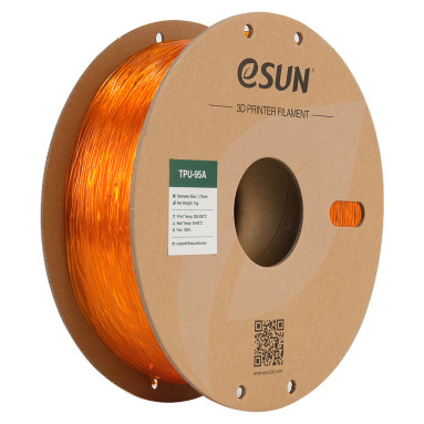 Filament (plastic) for 3D printer eSUN TPU-95A 1.75mm, 1kg - Translucent Orange