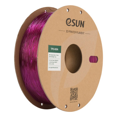 Filament (plastic) for 3D printer eSUN TPU-95A 1.75mm, 1kg - Translucent Purple