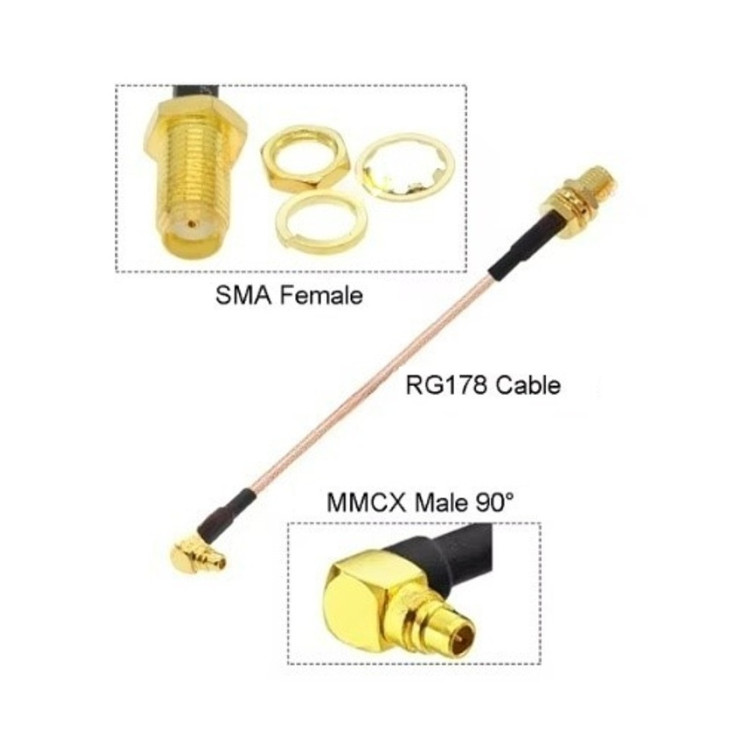 Антенный переходник SMA F - MMCX M90 (5см/6cм) - 3